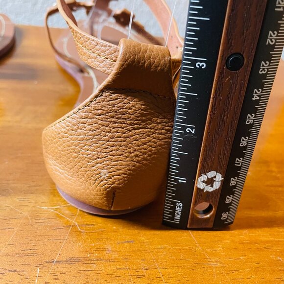 Tory Burch Phoebe Womens Brown Leather Ankle Strap Flat Thong Sandals Size 8 - Picture 5 of 12